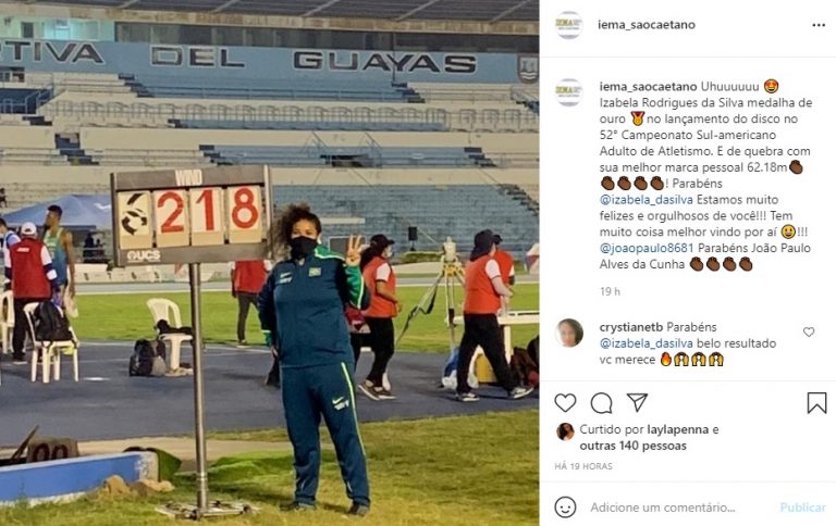 Adamantinense Izabela Rodrigues conquista medalha de ouro no Sul-Americano de Atletismo