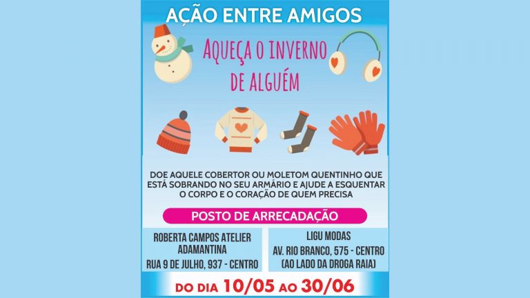 Amigos se unem para arrecadar agasalhos para doação