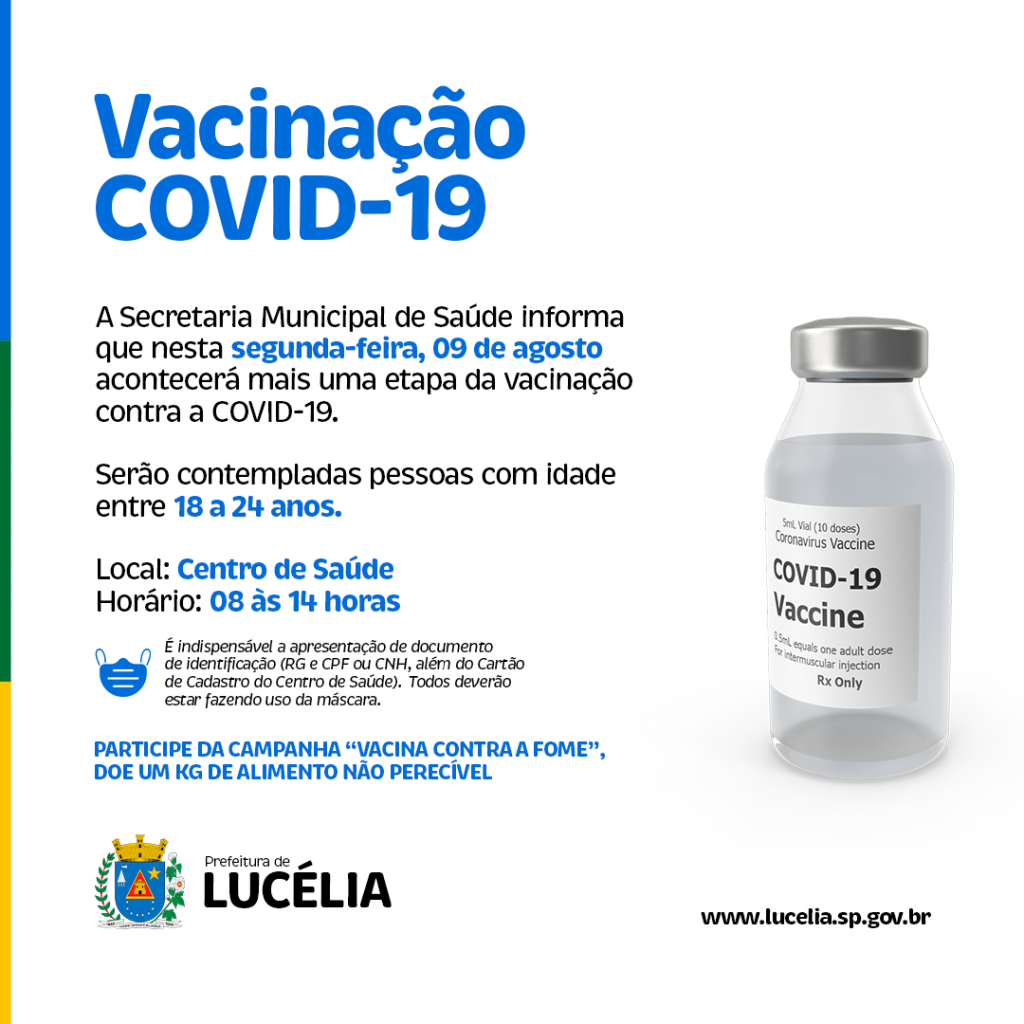 A vacinação começou às 8h e segue até às 14h, no Centro de Saúde