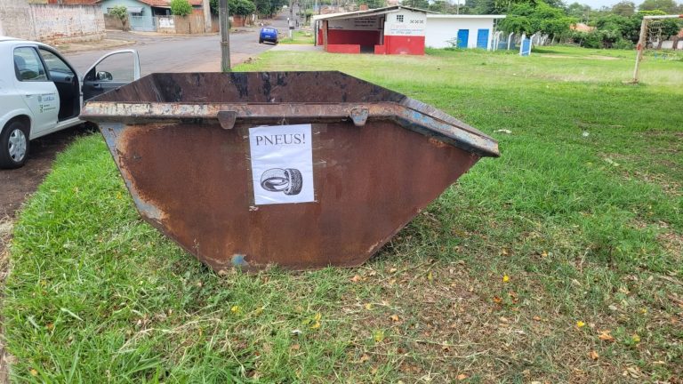 Coleta de pneus inservíveis ocorre em dois pontos em Lucélia até esta sexta