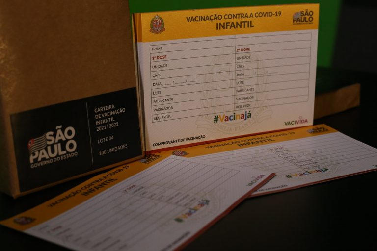 SP tem 1 milhão de cartões de vacinação infantil prontos para uso