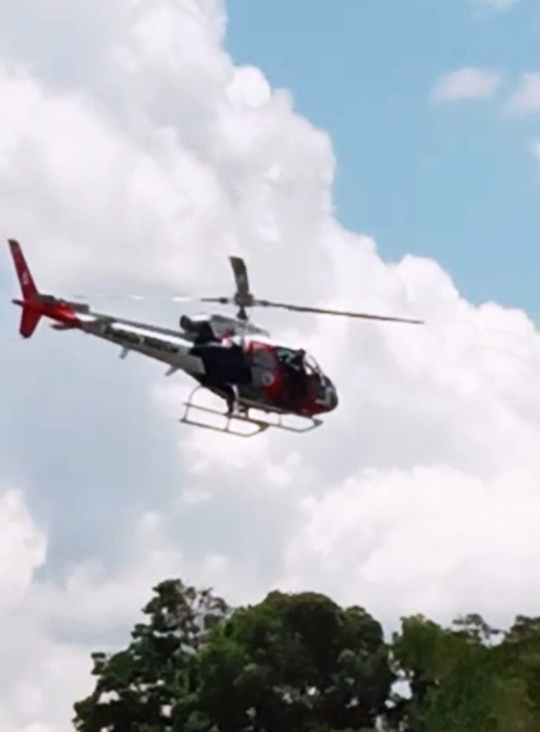 Com apoio do helicóptero Águia, policias militares prendem procurado da Justiça