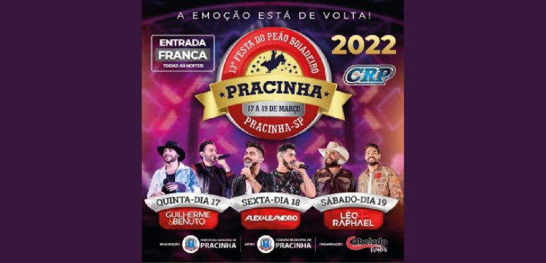 Guilherme & Benuto, Alex & Leandro e Léo & Raphael são atrações do rodeio de Pracinha