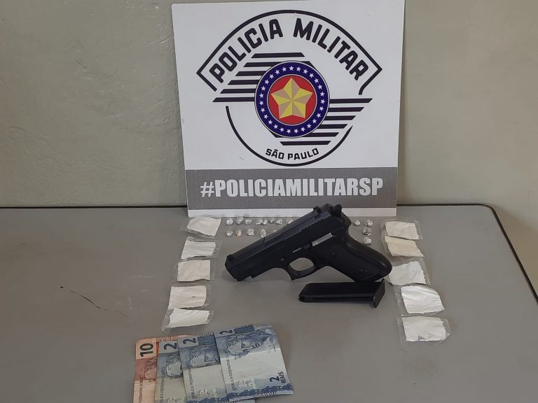 Após apontar arma para PM, indivíduo vai preso por tráfico