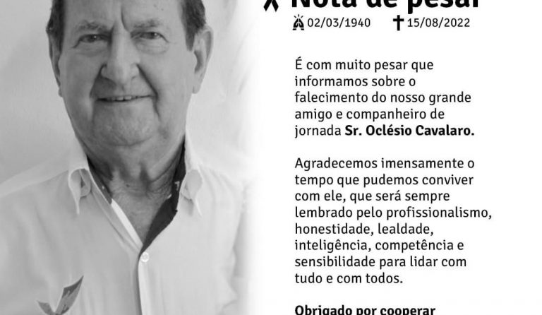 Morre Sr. Oclésio Cavalaro, ícone da Cocipa