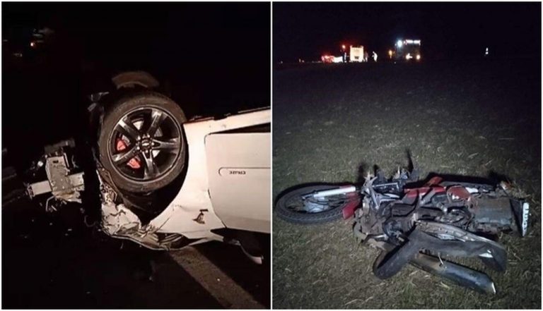 Mulher morre após acidente entre carro e moto na região