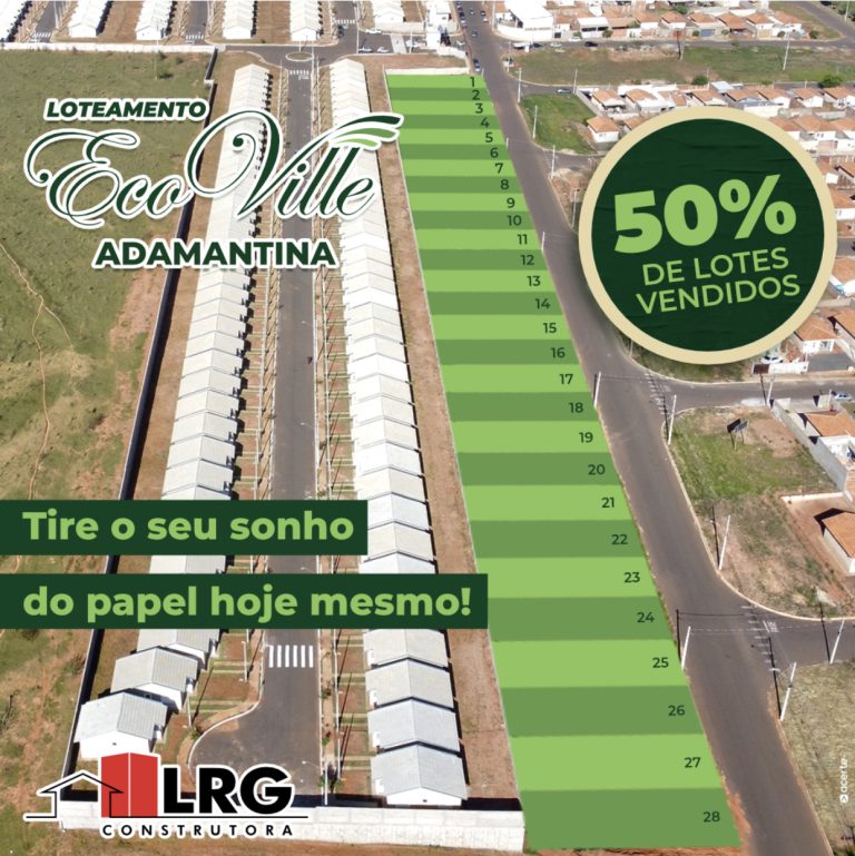LRG Construtora traz mais uma oportunidade para Adamantina: 28 lotes de até 300 m²