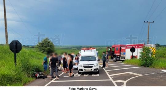 Motociclista fica gravemente ferido em acidente
