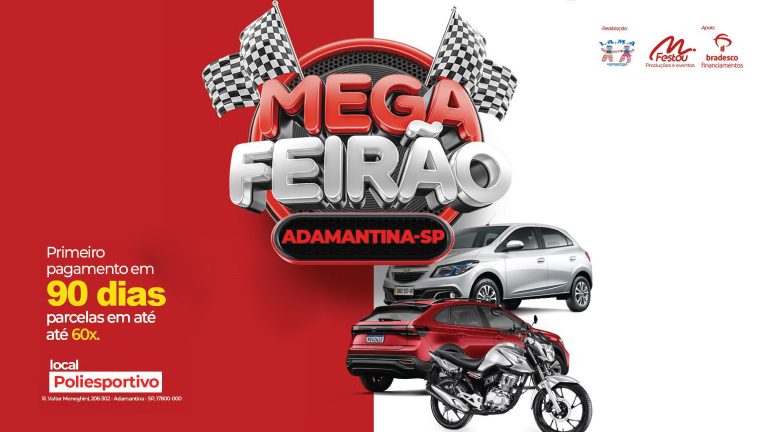 Mega Feirão traz cerca de 250 carros e motos com condições especiais em Adamantina