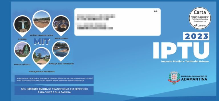 Primeira parcela ou cota única do IPTU vence nesta quarta