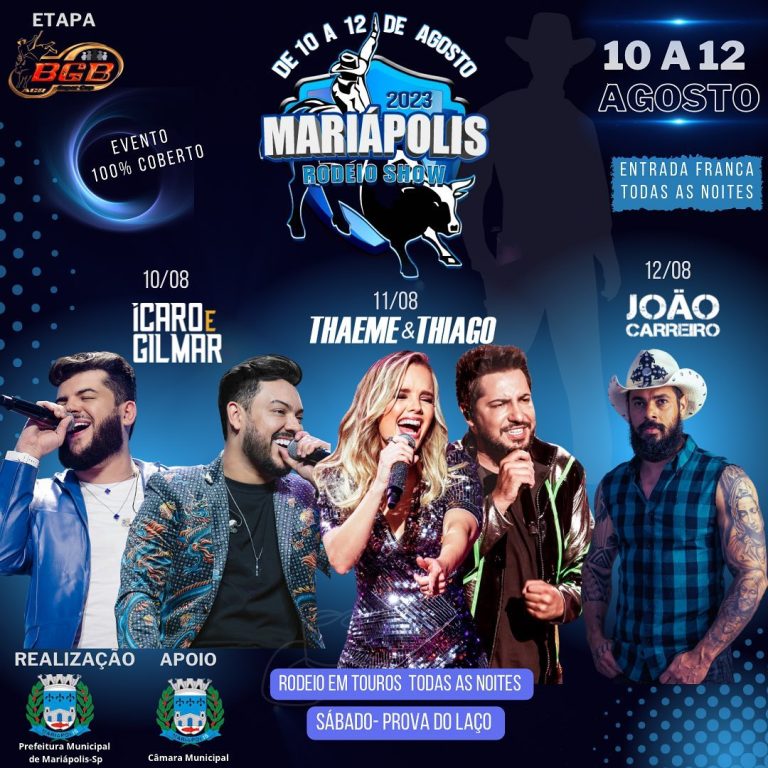Mariápolis Rodeio Show começa nesta quinta