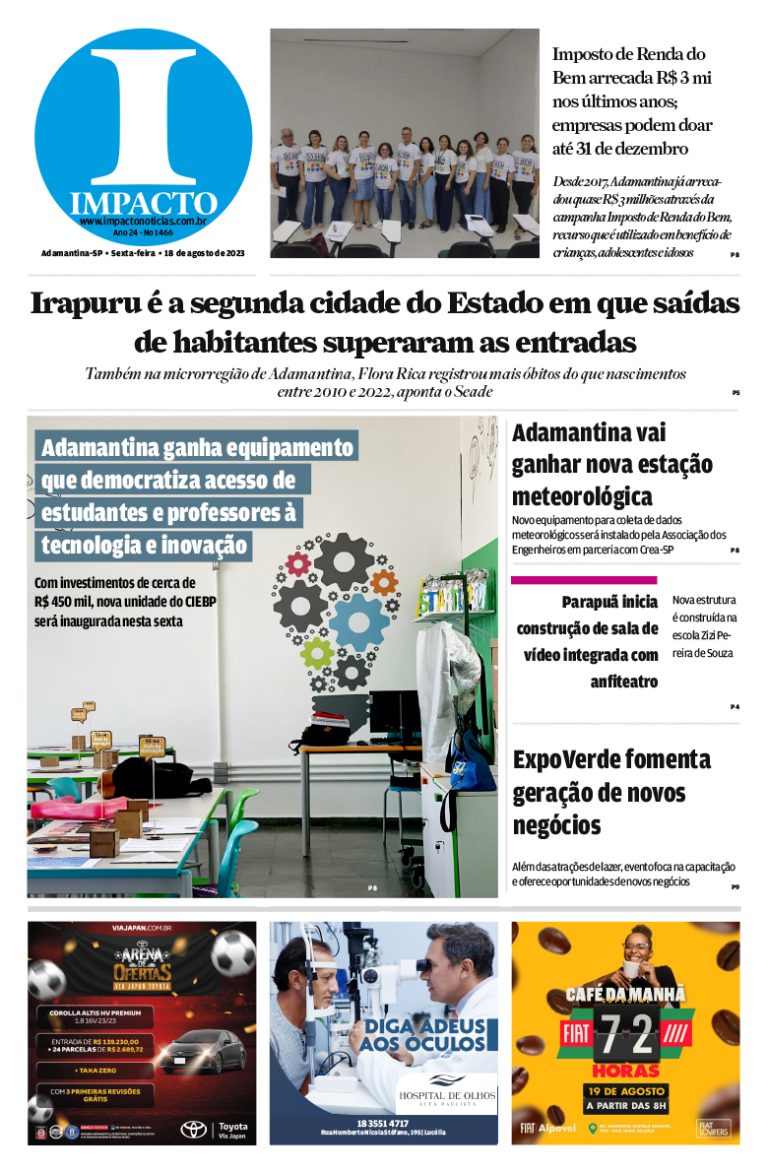 Irapuru é a segunda cidade do Estado em que saídas de habitantes superaram as entradas