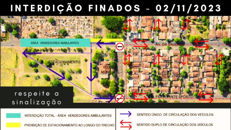 Trânsito na Avenida da Saudade sofre alteração no feriado de Finados