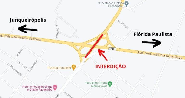 SP 294: viaduto em Pacaembu será interditado para obras