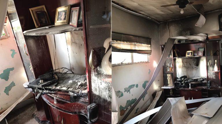 Após ser atingida por raio, casa pega fogo em Lucélia