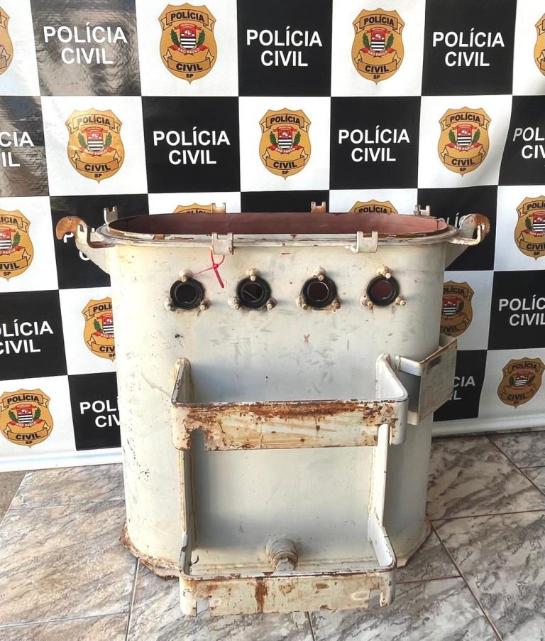 Polícia Civil recupera transformador de energia elétrica furtado da Sabesp, em Adamantina