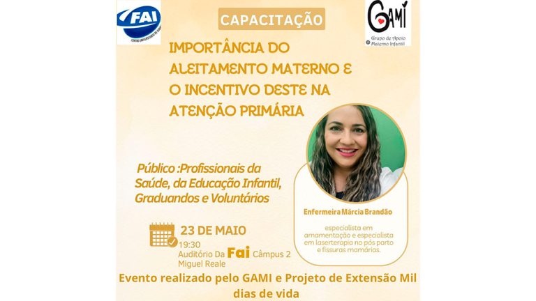 Projeto de Extensão do curso de Nutrição promove capacitação em parceria com o GAMI dia 23
