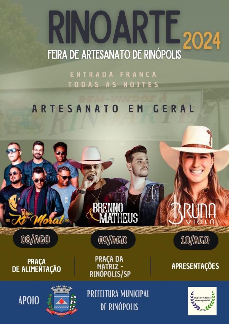Com grade de shows eclética e participação de 70 artesãos, RinoArte tem início nesta quinta-feira