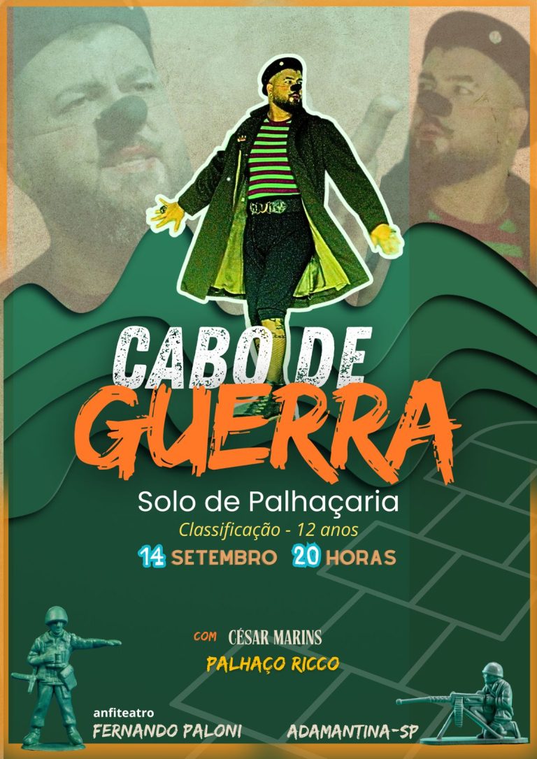 Cultura traz solo de palhaçaria “Cabo de Guerra” à população, neste sábado