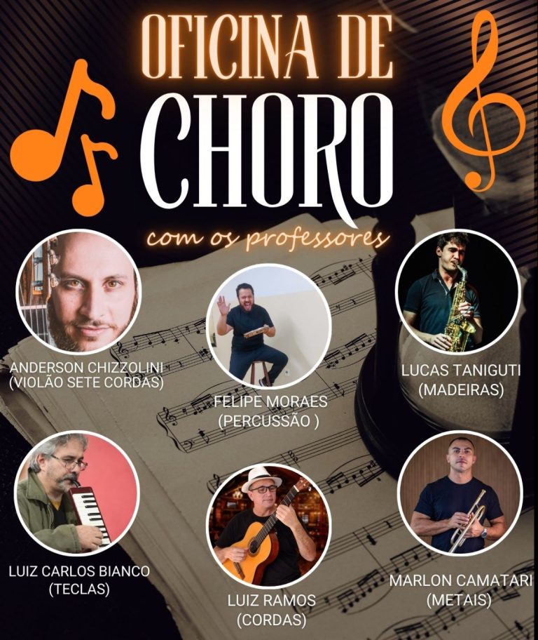 Cultura traz Oficina de Choro com aulas gratuitas de instrumentos, neste domingo (27)