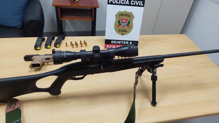 Policia Civil apreende duas armas de fogo e munições com suspeito de ameaçar ex-namorada em Dracena
