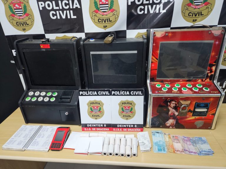 Polícia Civil apreende máquinas caça-níqueis e equipamentos para jogo do bicho em Dracena