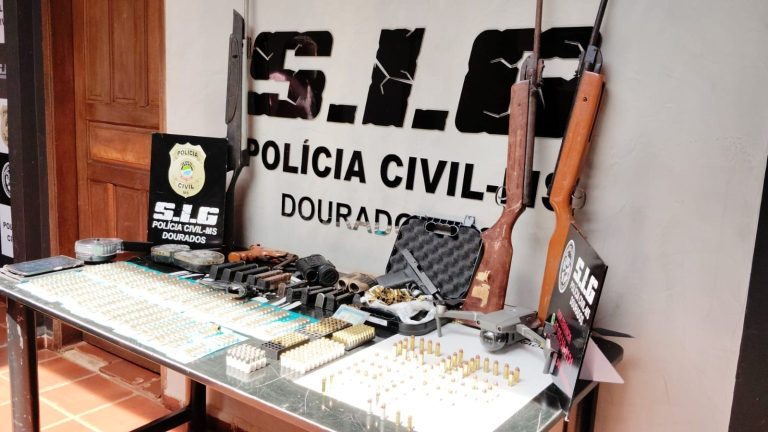 Polícia Civil apreende arsenal em casa de suspeito de ser o mandante de homicídio de pecuarista no MS