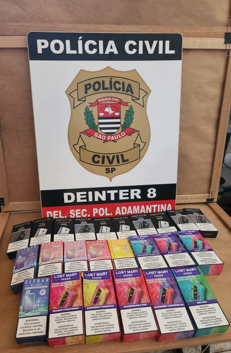 Após ser flagrado com 24 cigarros eletrônicos, homem é preso por contrabando, em Adamantina