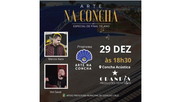 Domingo tem shows gratuitos em Osvaldo Cruz