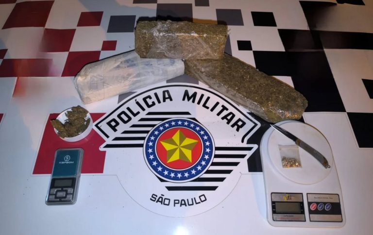 Homem é preso por tráfico de drogas pela Força Tática, em Osvaldo Cruz