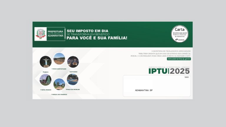 Em Adamantina, primeira parcela ou cota única do IPTU vence neste sábado