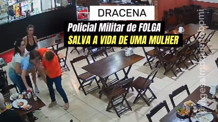 Policial de folga salva vida de mulher em restaurante de Dracena; veja o vídeo