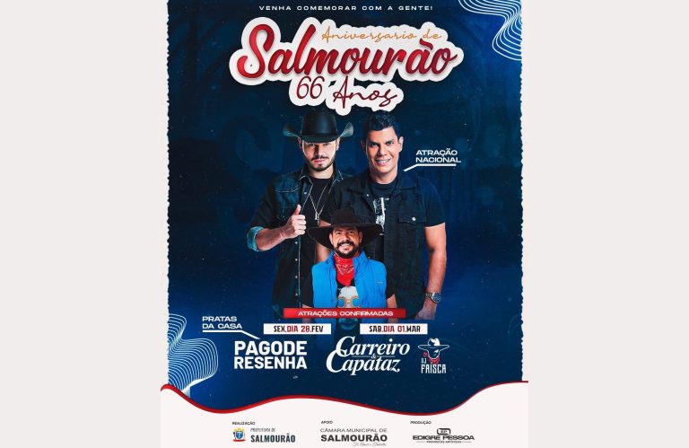 Festa de aniversário de Salmourão ocorre nesta sexta e sábado