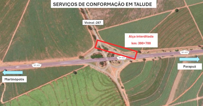 Alça na SP-425 será interditada para serviços de manutenção em Sagres