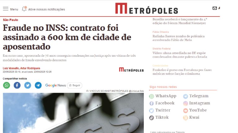 Aposentado de Adamantina é vítima de fraude em contrato com associação investigada pelo INSS