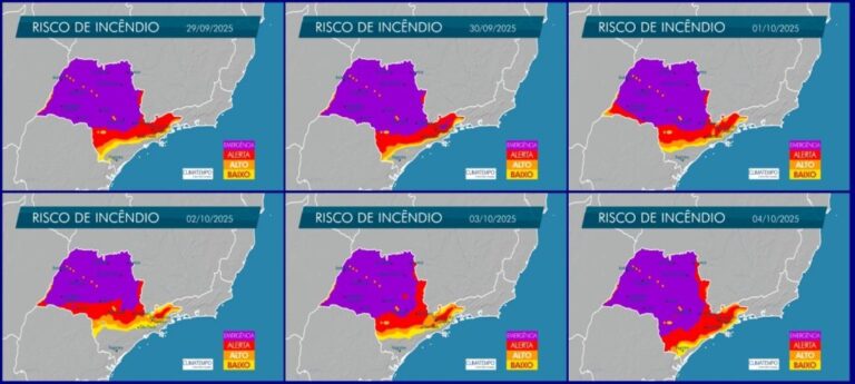 Defesa Civil alerta para risco extremo de incêndios na região