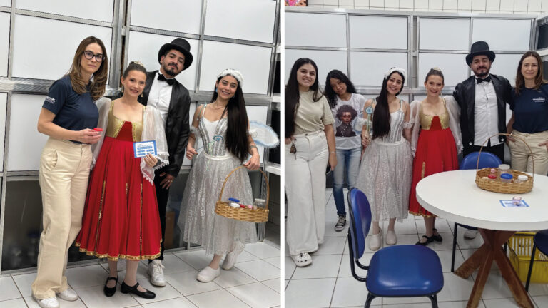 Fada do dente visita a FAI e entrega doações ao Projeto de Extensão “BioDente”