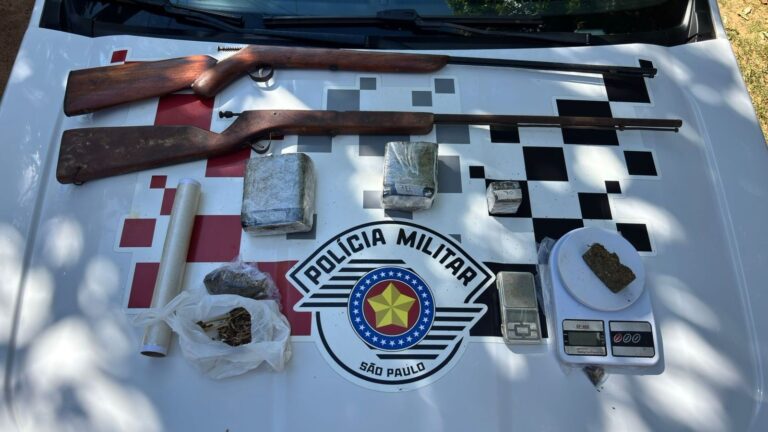 PM prende homem por tráfico de drogas e posse de arma de fogo após denúncia anônima na zona rural de Parapuã