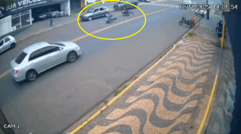 Motociclista fica ferido após colisão traseira na via de acesso de Adamantina; veja o vídeo