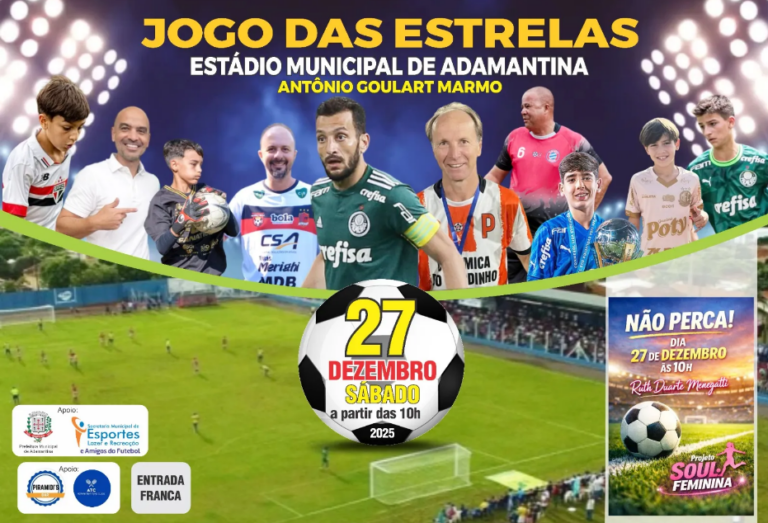 Jogo das Estrelas reúne ex-atletas renomados neste sábado em Adamantina