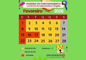 Funcionamento do comércio carnaval 2026