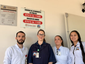 Equipe do banco de sangue de Adamantina. | Reprodução: Gustavo Amaral/IMPACTO