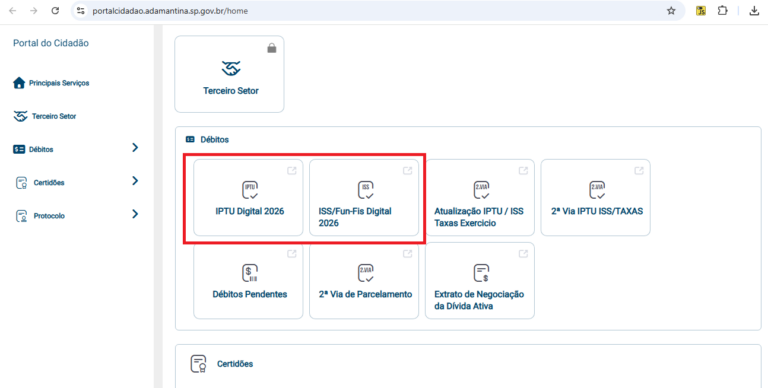 Contribuintes já podem baixar carnês dos tributos municipais pelo site da Prefeitura de Adamantina