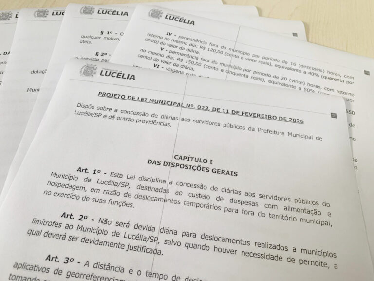 Executivo propõe reajuste de até 78% nas diárias de viagens para agentes políticos de Lucélia