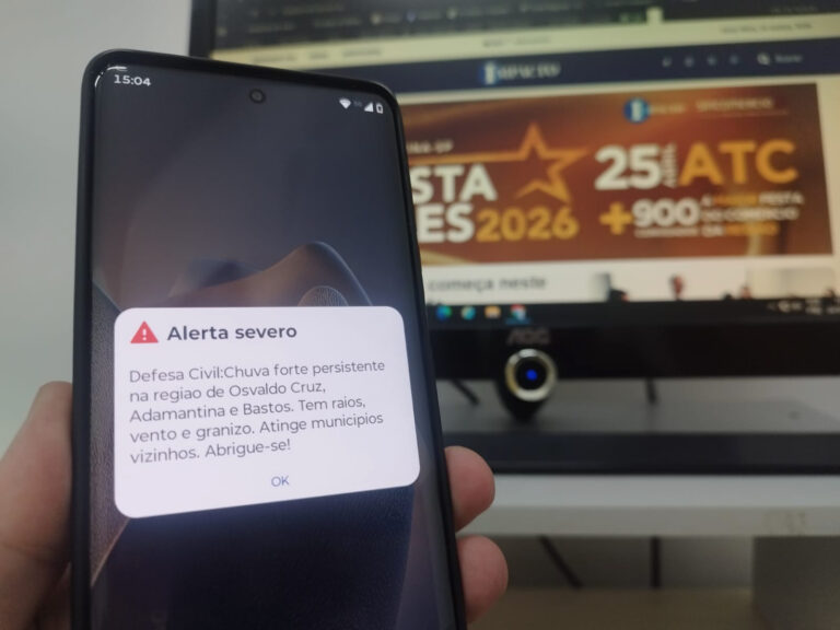 Defesa Civil emite alertas para chuva forte persistente em Adamantina e região