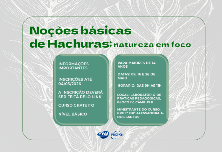 FAI oferece curso gratuito de hachuras com foco na natureza