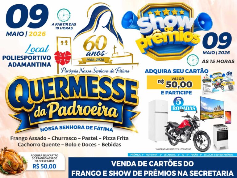‘Quermesse da Padroeira’ ocorre neste sábado, em Adamantina