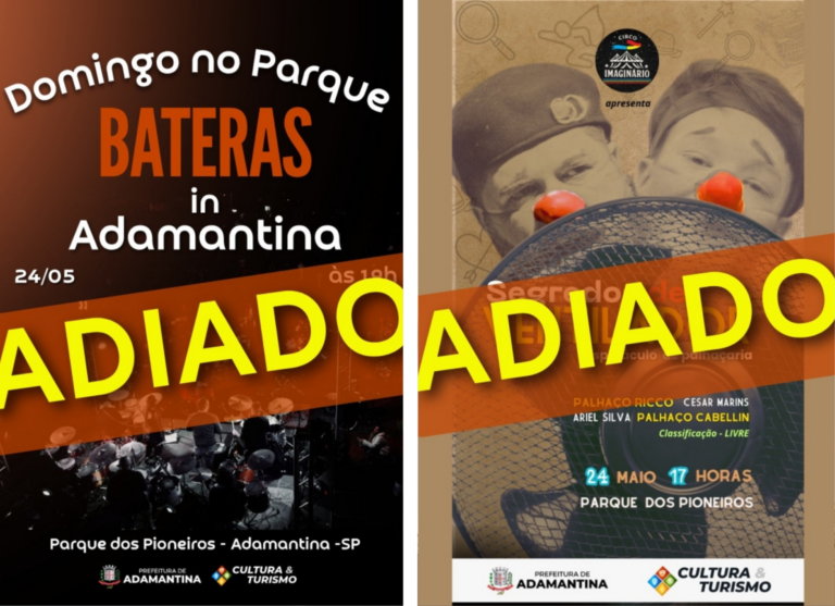 Previsão de chuvas fortes adia ‘Domingo no Parque’ para o dia 31