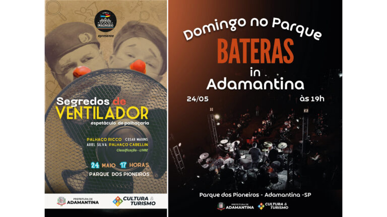 Domingo no Parque terá espetáculo circense e encontro de bateristas em Adamantina